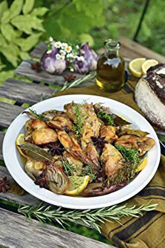 Lapin confit au romarin