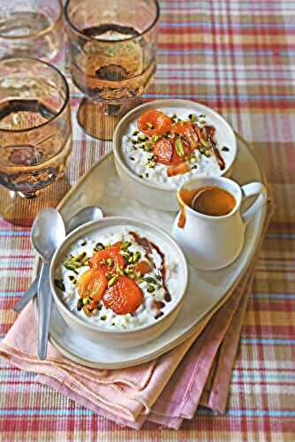 Risotto au lait vanillé et abricots secs
