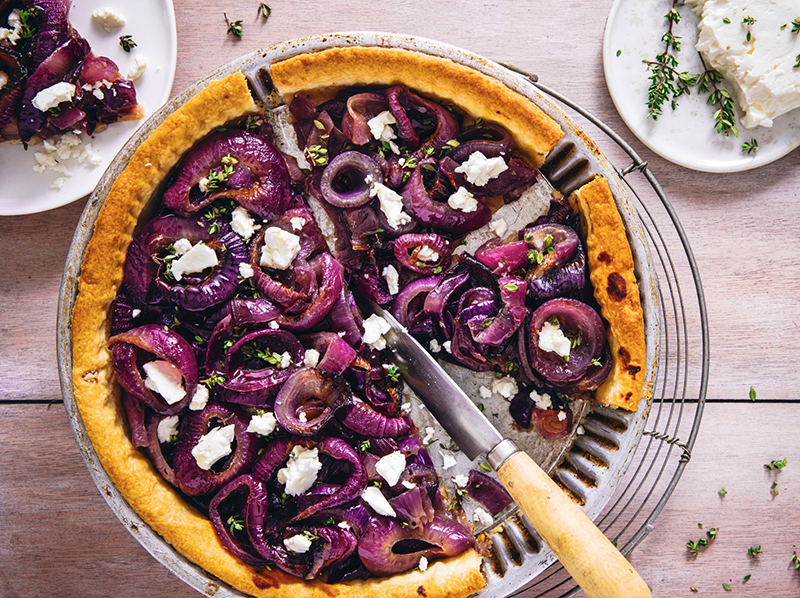 Tarte aux oignons rouges