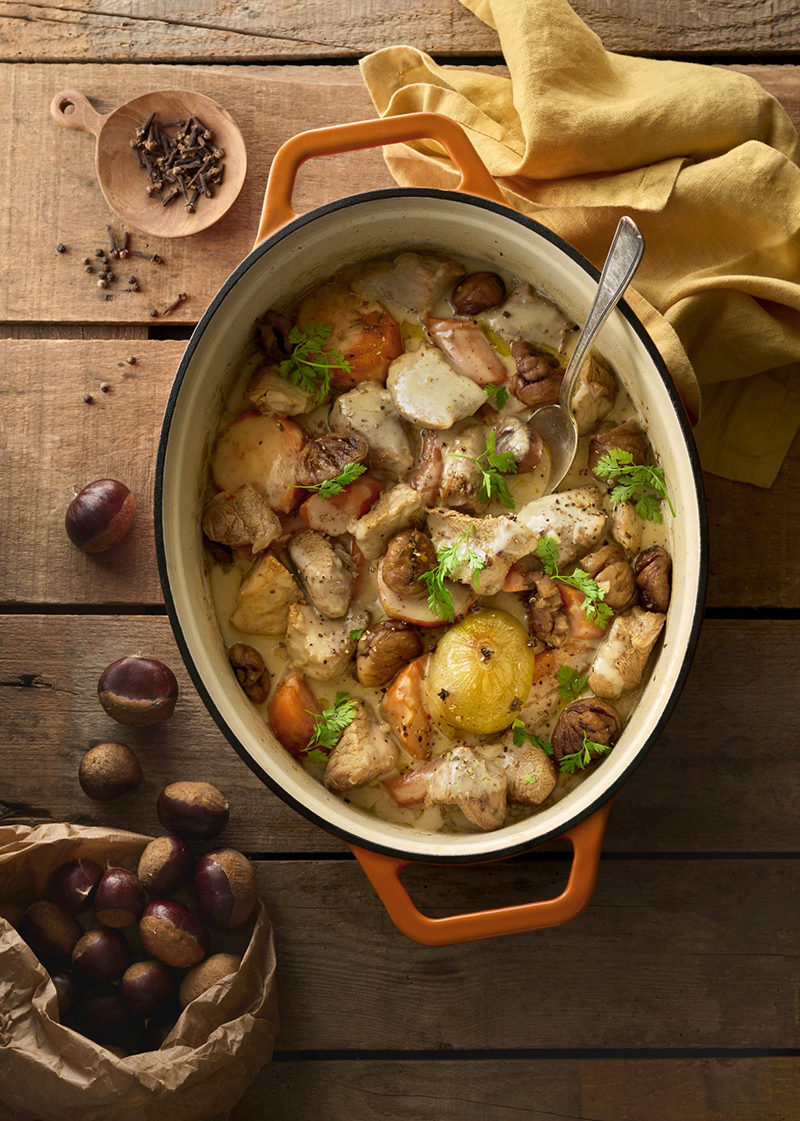 Blanquette de veau aux patates douces, carottes et châtaignes