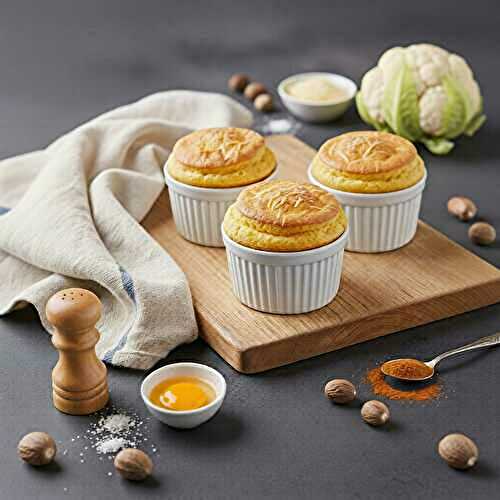 Mini-soufflés dorés au chou-fleur et emmental