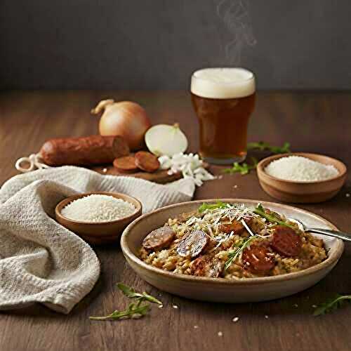 Risotto rustique au chorizo et à la bière ambrée