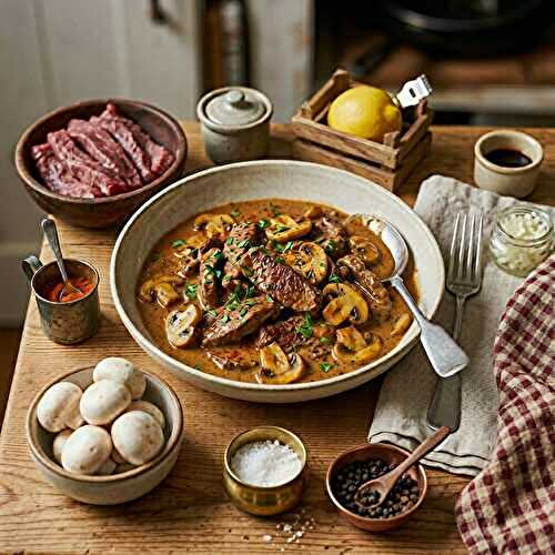 Bœuf Stroganoff crémeux aux champignons