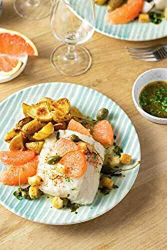 Cabillaud à la grenobloise revisité au Pamplemousse Rose de Floride