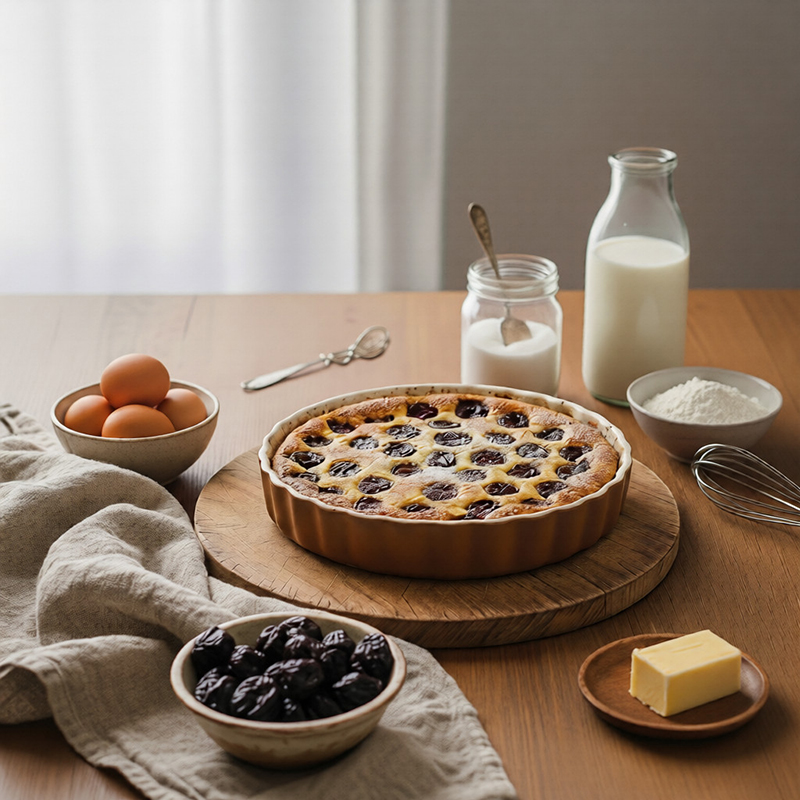 Clafoutis doré aux pruneaux