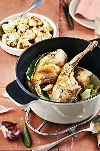 Lapin à l’ail en cocotte