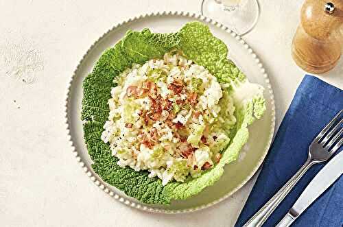 Risotto de chou vert au lard