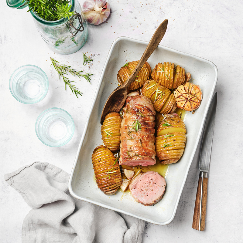 Rôti d’agneau au miel et romarin