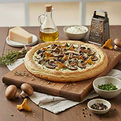 Tarte feuilletée aux champignons et ricotta