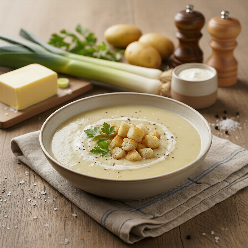 Velouté de poireaux et pommes de terre