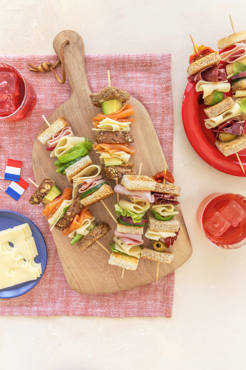 Brochettes apéro aux tranches Dégustation Entremont