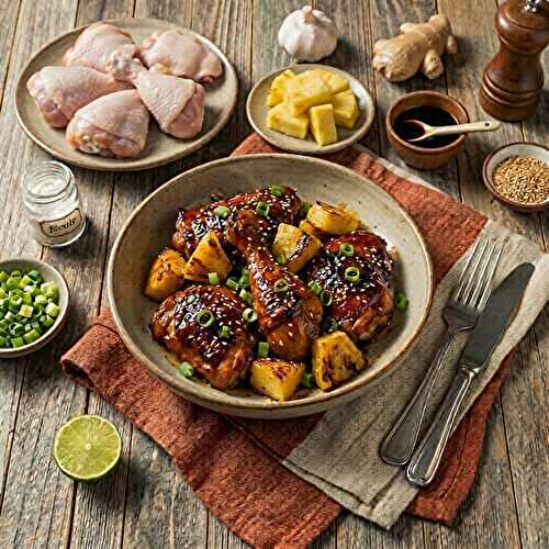Poulet caramélisé à l’ananas et au gingembre