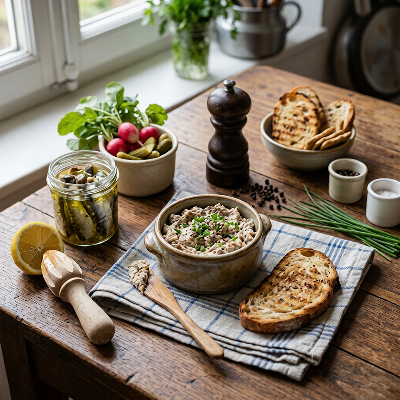 Rillettes de sardines à la ciboulette, façon bistrot