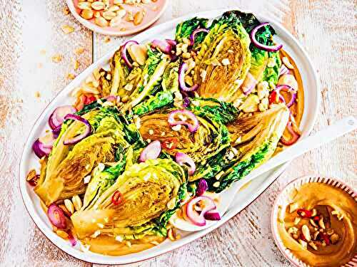 Sucrines braisées à la cacahuète