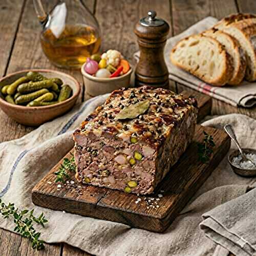 Terrine rustique à l’Armagnac et pistaches