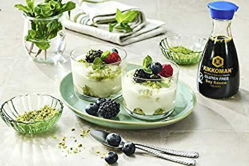 Tiramisu vegan au matcha et sauce Tamari