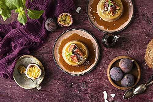 Panna cotta de coco au sirop de soja et gingembre