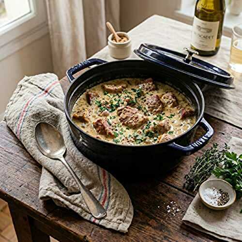 Sauté de porc à la crème et moutarde à l’ancienne