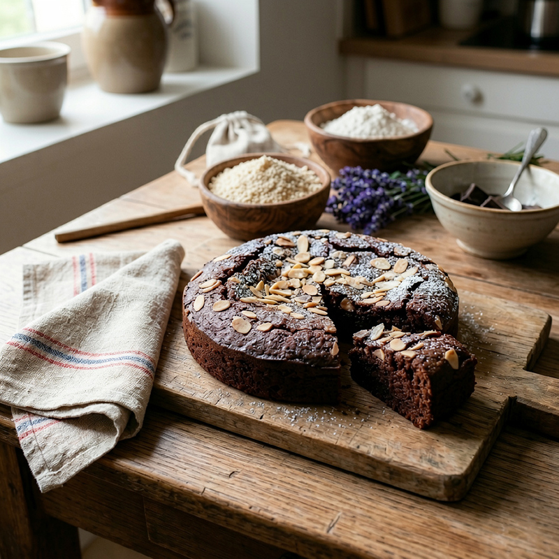 Gâteau moelleux au chocolat et aux amandes