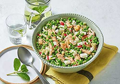 Salade de petits-pois, saumon & feta