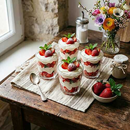 Verrines gourmandes fraises-mascarpone