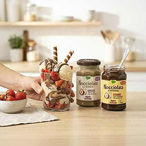 Cornet à la fraise façon Nocciolata Bianca & Intense