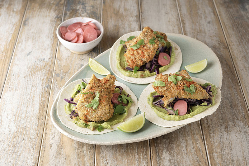 Fish tacos de limande panée