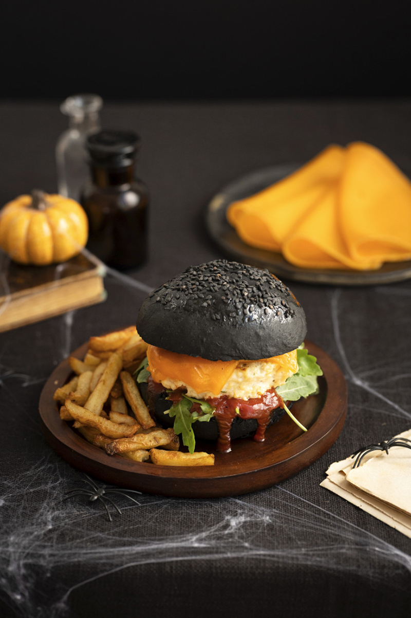 Burgers d’Halloween et Mimolette Isigny Sainte-Mère