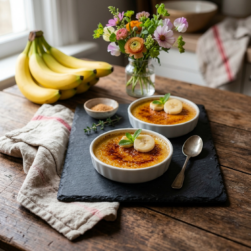 Crème brûlée à la banane