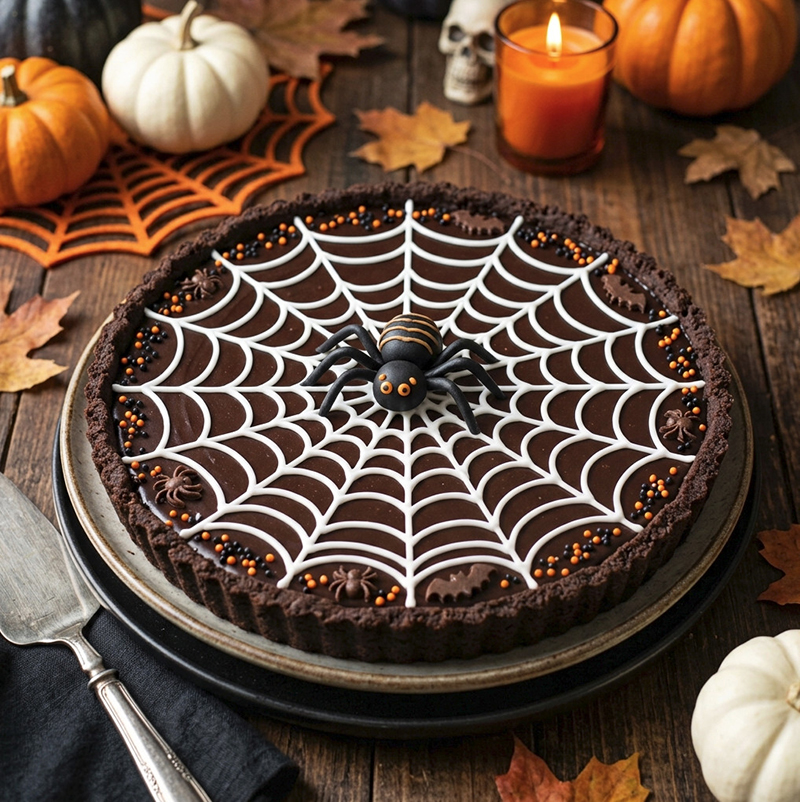 Tarte toile d’araignée au chocolat intense