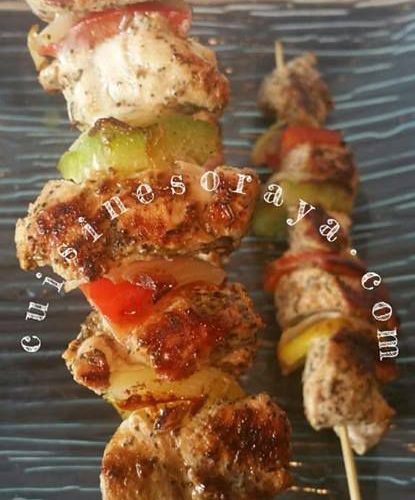 Brochette de poulet marinées