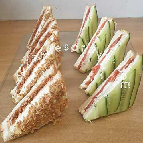 Club sandwich thon oignon crispy – Club sandwich saumon et concombre
