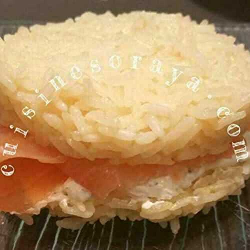 Hamburger riz au saumon fumé