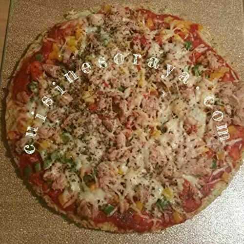 Pizza riz au légumes et thon