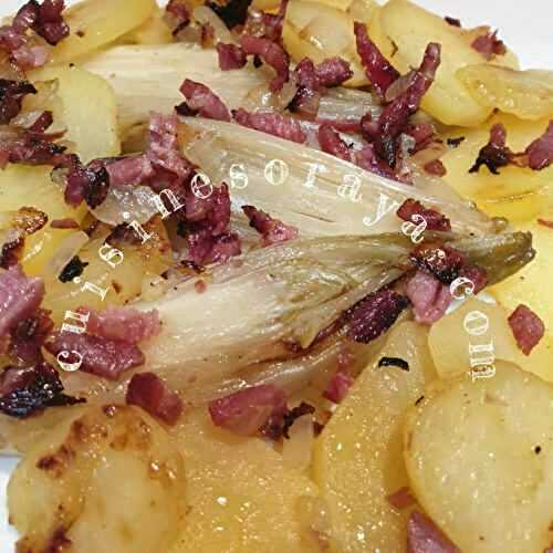 Poêlée d’endives, pommes de terre et lardons