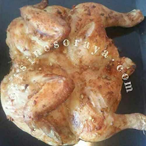 Poulet au four à la citronnelle en crapaudine