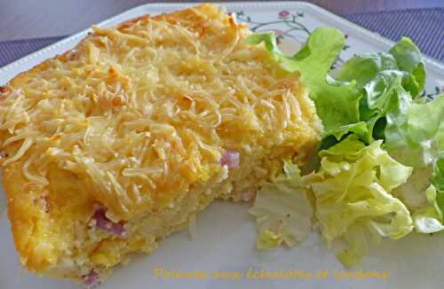 Polenta aux échalotes et lardons