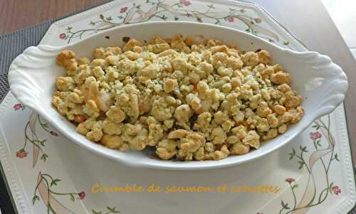 Crumble de saumon et crevettes