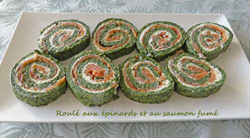 Roulé aux épinards et au saumon fumé