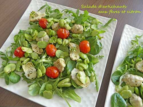 Salade d'artichauts aux fèves et citron