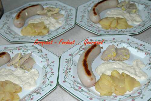 Boudin blanc, pommes-foie gras