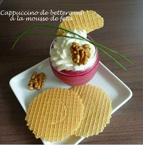 Cappuccino de betteraves à la mousse de feta