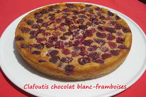 Clafoutis chocolat blanc-framboises