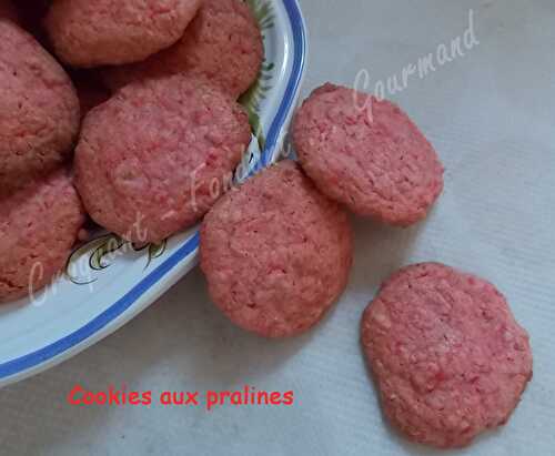 Cookies aux pralines roses - Croquant Fondant Gourmand