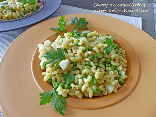 Curry de coquillettes petits pois-chou-fleur