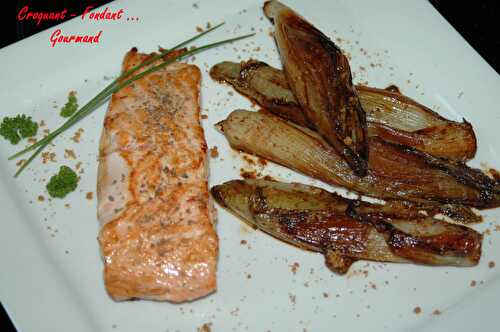 Endives à la chicorée-saumon poêlé - Croquant Fondant Gourmand