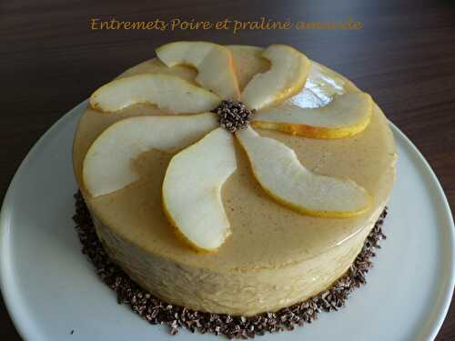 Entremets Poire et praliné amande