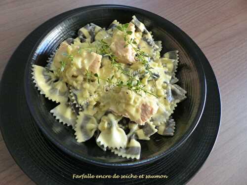 Farfalle encre de seiche et saumon