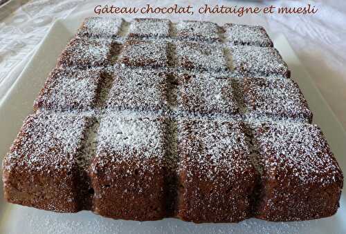 Gâteau chocolat, châtaigne et muesli