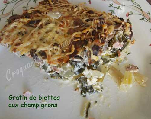 Gratin de blettes aux champignons